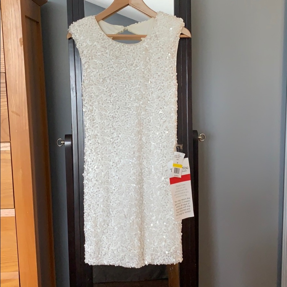 As U Wish White Sequin Mini Dress